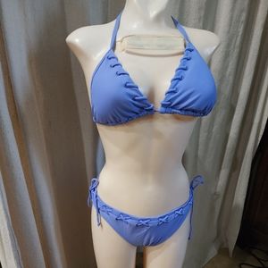 California Sunshine Perriwinkle Purple Blue Bikini Set Top Bottom Womens Teen L